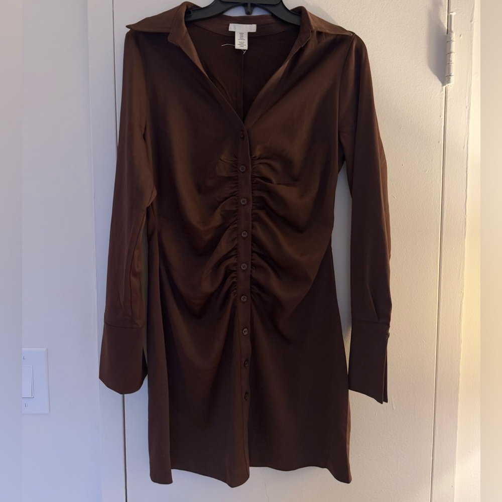 H&M Ruched Button Up Dress